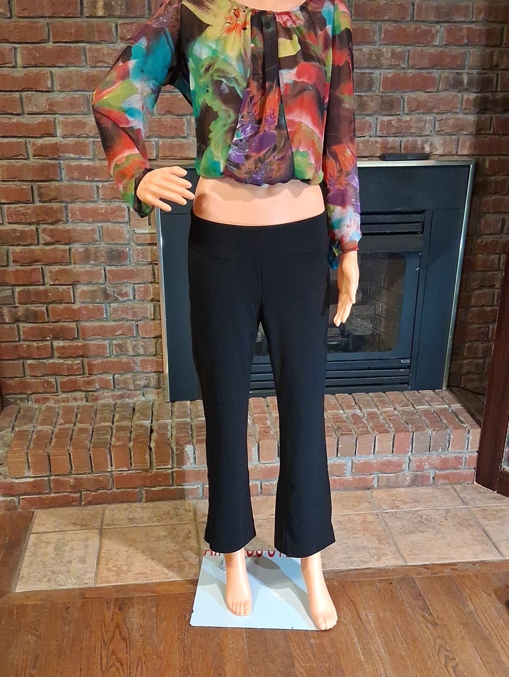 CAbi Black Cropped Knit Flare Pants - Picture 2 of 10
